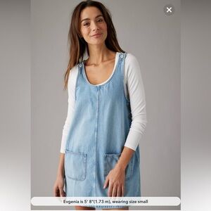 American Eagle denim pinafore dress